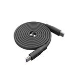 CIO フラットスパイラルケーブル CtoC 1m (Type-C/USB-C) PD 急速充電 平型 磁石 マグネット吸着 まとまる 充電ケーブル PD 240W データ転送 480Mbps (ライトブラック, 1m)
