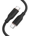 Anker PowerLine III Flow USB-C & USB-C ケーブル Anker絡まないケーブル 240W 結束バンド付き USB PD対応 シリコン素材採用 iPhone 17 / 16 / 15 / Galaxy iPad Pro MacBook Pro/Air 各種対応 (1.8m ミッドナイトブラック)