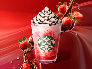 スタバ新作は“つぶつぶチョコ”が決め手！「イチゴ チョコレート フラペチーノ」