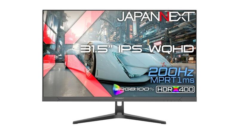 JAPANNEXT製31.5型WQHDゲーミングディスプレー、200Hz・1msの高