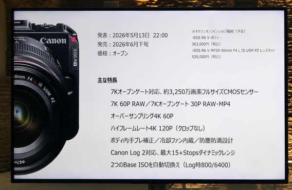 「EOS R6 V」発表会レポート