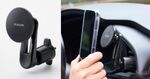 エアコン取り付け型で視界スッキリ、磁力強化の車載ホルダー発売