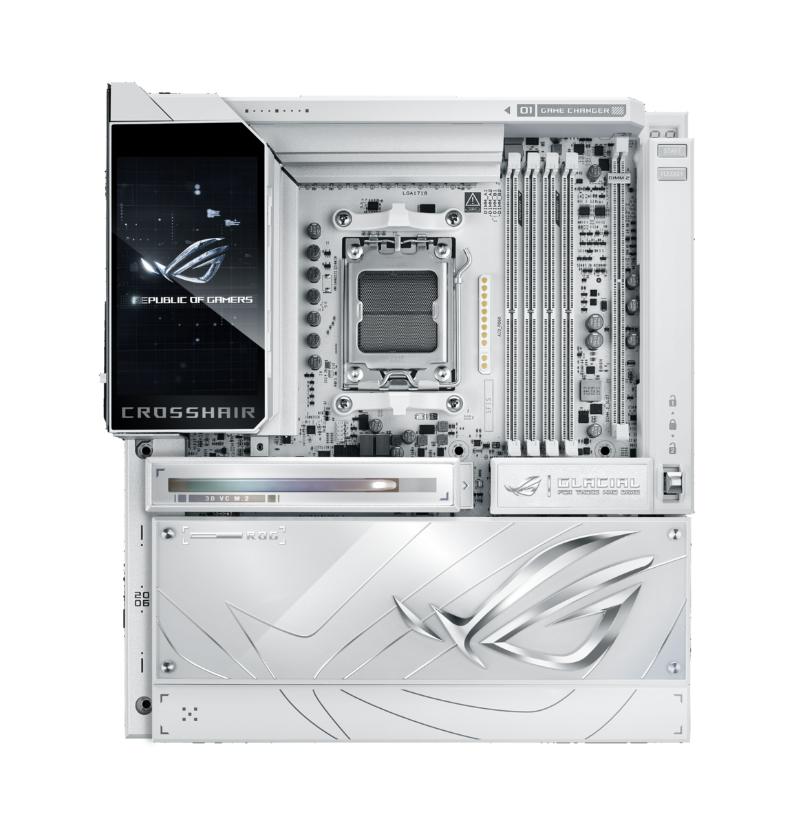 ASUS、最上位マザーボード「ROG CROSSHAIR X870E GLACIAL」発表　10G LAN×2・Wi-Fi 7対応