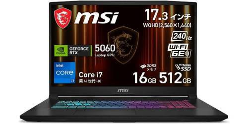 ASCII.jp：RTX 5060＋17型240Hzで、約21万円！ MSIの大画面ゲーミング