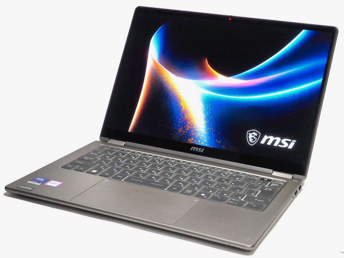 14型2in1ノートPC Prestige 14 Flip AI+ D3Mのクラムシェルスタイル