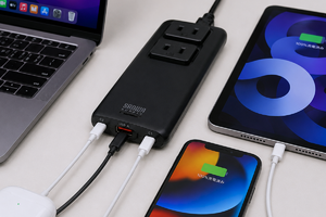 【便利】超薄型電源タップ、厚さわずか18mmで5台同時充電、コンセント不足はコレで解決！