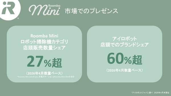 iRobotが日本向け薄型「Roomba Plus 515」発表