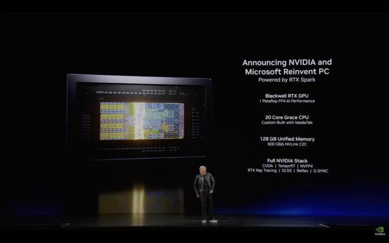 NVIDIA、Windows PC向け新チップ「RTX Spark」発表 搭載PCは今秋発売へ