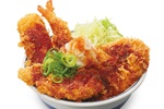 かつや新作、物量系カツ丼！エビ・鮭・イカにとんかつまで