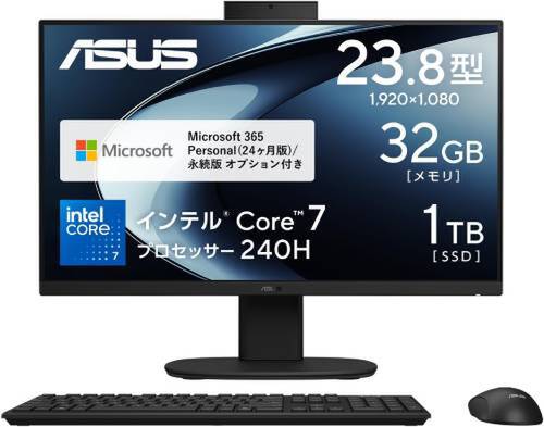 Core 7・32GB・1TB搭載、ASUS製ディスプレーとの一体型PCがAmazon