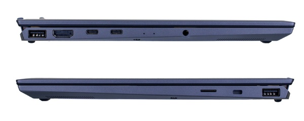 Thunderbolt 4を2ポートやUSB3.2 Gen1に加えHDMIやmicroSDカードリーダーを備える左右側面端子