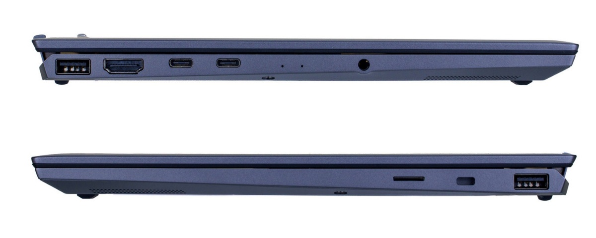 Thunderbolt 4を2ポートやUSB3.2 Gen1に加えHDMIやmicroSDカードリーダーを備える左右側面端子