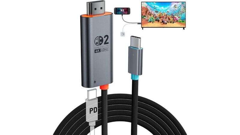 ドックなしでSwitch 2の画面出力が可能！ ナイロン編みの頑丈さが魅力