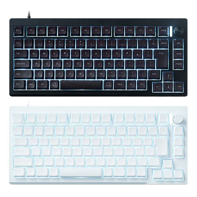 ゲーマーに嬉しい8kHz対応、ずっしり1.8kgの重量級ゲーミングキーボード! ULTRA PLUS「UP-MKGA75MTLC-RT」