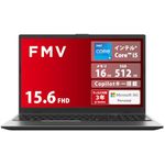 FMV ノートパソコン WE1-K3 (MS 365 Personal/Copilotキー搭載/Win 11/15.6型/Core i5/16GB/SSD 512GB) FMVWK3E155_AZ