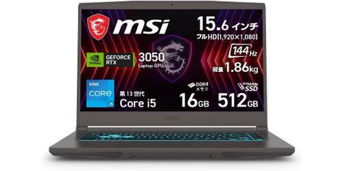MSI ゲーミングノートPC Thin-15-B13UC-6001JP(箱無し) 11万円台ノートPCでゲームもしたいなら。RTX 3050搭載MSI「Thin 15