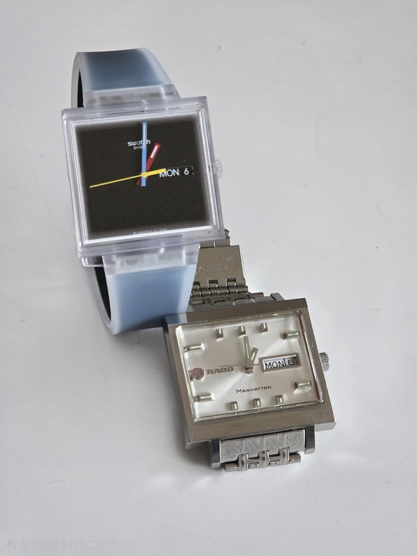 もし初代Swatchが四角だったら？」そんなifを楽しめるアナログ腕時計を