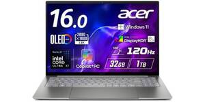 Core Ultra X7・最大50TOPS搭載。24時間動く16型OLEDノート「Acer Swift 16 AI」