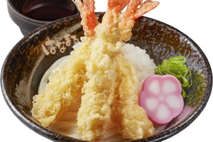 大海老天が3本ドーン！「はなまる感謝うどん」が870円で登場
