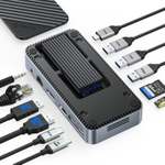 ORICO、M.2 SSDケース一体型の12-in-1 USB-Cドック発売 8K出力・100W PD対応