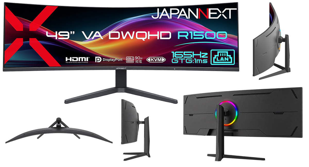 ASCII.jp：JAPANNEXT、49インチ湾曲DWQHDゲーミングモニターを発売