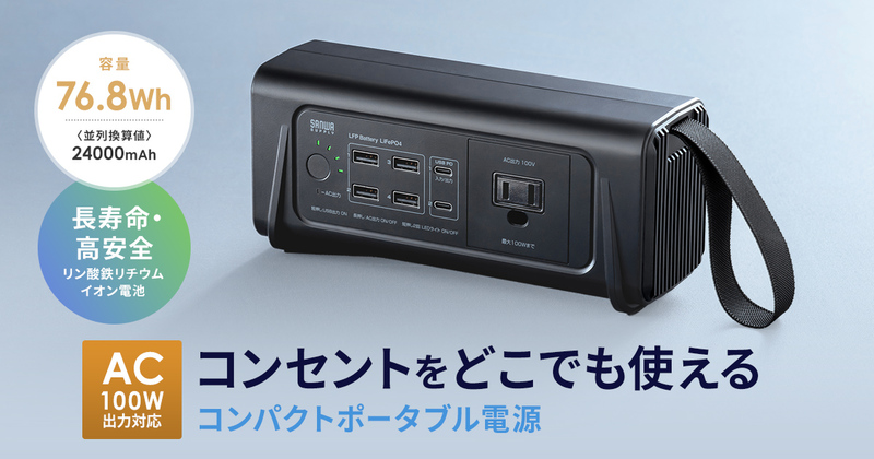 Portable Power Station 'BTL-RDC46' with AC 100W and USB PD 65W: Ready for Business Trips and Disaster Preparedness