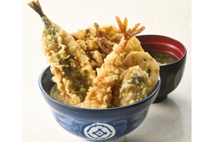 てんや「牡蠣×秋刀魚」の秋天丼！ 海老も入った贅沢5種盛り