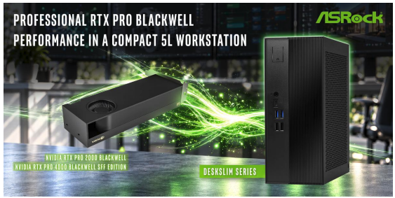 ASRock's DeskSlim Targets Space-Saving AI Environments, Supports RTX PRO Blackwell in a Mere 5L!