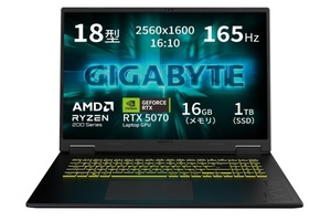 18型の大画面でゲームに没入！ RTX 5070搭載ゲーミングノート「GIGABYTE GAMING A18」