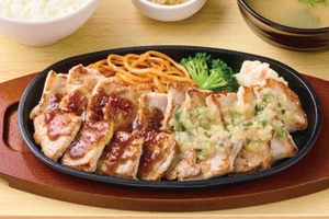 やよい軒、肉2倍の贅沢「ポークステーキ」！ Wソースでガッツリ、ごはんおかわり自由