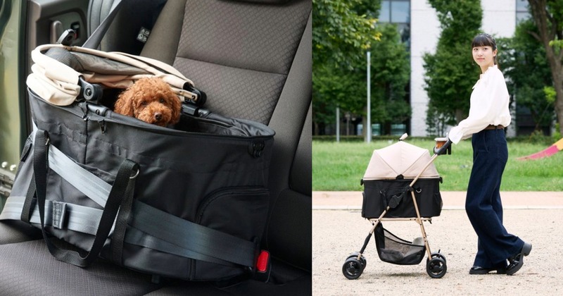 Elecom mofult to Release Detachable 3-Way Pet Cart in Mid-October: Functions as a Cart, Carrier, or Car Bag