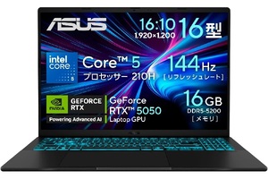 16型ゲーミングノートでも薄さと軽さが欲しい！ RTX 5050搭載で最薄18mm・約1.95kgのASUS「Gaming V16」がセールで18万9800円に
