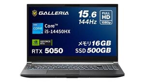 RTX 50シリーズ搭載で21万円切り！ 15.6型のGALLERIAゲーミングノートPCが狙い目