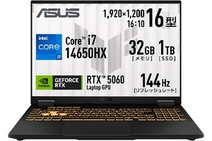 RTX 5060＋32GB＋1TB！ ASUSの16型ゲーミングノート「TUF Gaming F16」が14％オフの29万9800円